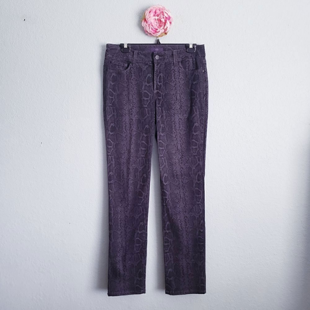 Not Your Daughters Jeans Black and Gray Snake Print Skinny Jeans